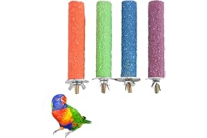 [Jushion] 4Stk Sitzstangen für Papageien & Vögel – Vogelkäfig-Zubehör – 15CM mit Sicherheitshaken | Für Vogelkäfige