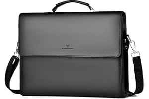 FANDARE Maletín Hombres Portafolios Bolsos Bandolera PU Cuero Bolsas de mano para 12.9 Pulgada Laptop Bolsa de Mensajero Bolso de Hombro Business Bolsa de Mano para Viaje Negocio Messenger Bag