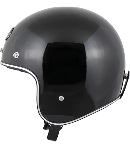 Bandit Helmets Star Silver Motorcycle Jet Helmet – Black Stars, Lightweight Fiberglass