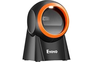 Scanner de Codes-Barres 1D/2D Mains Libres Eyoyo, Lecteur de Codes-Barres QR, Plateforme de numérisation d'écran pour entrepôt, supermarché, Magasin de détail, système de Point de Vente de librairie