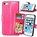 Produktbild Nancen Compatible with Handyhülle iPhone 5 / 5S Lederhülle Style Acht Farbe Weich PU Flip Case Ledertasche/Schutz Etui, Karten Slot Foto Wallet Hülle