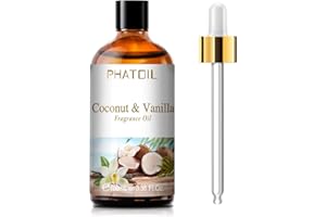 ‎PHATOIL PHATOIL Kokosöl & Vanilleöl 100ml, Ätherische Öle für Diffuser Aromatherapie, Duftöl Kokosnuss & Vanille für Diffusor, Duftlampe, Seifenduftöl, Parfümöl Coconut & Vanilla
