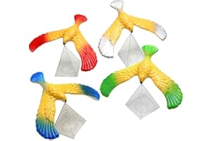 Gmuret 4pcs Schwebevogel, Random Color Balancing Vogel mit Pyramidenbasis Adler Ausgleich von Vogel magischen
