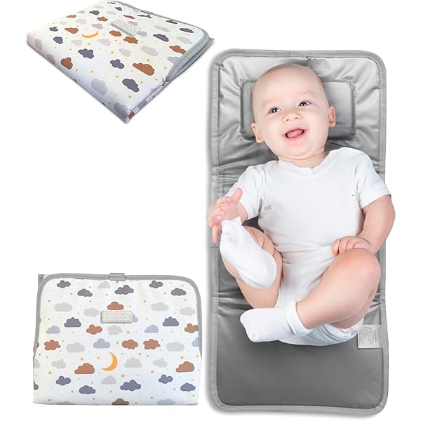 Fasciatoio Portatile Pieghevole HOTUT - Per Cambio Pannolini In Viaggio, Con Bavaglino, Taschene, Design Dinosauro - Foto 5