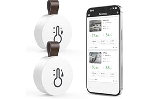 Ankilo Mini Bluetooth Thermometer 2er-Pack mit Präzisionssensor,Hygrometer Temperatursensor(±0,5°C Genauigkeit)– Made for German Homes, Babyzimmer & Weinkeller