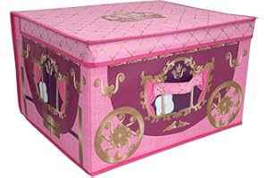 COUNTRY CLUB Childrens Girls Fairytale Carriage Design Folding Bedroom Storage Chest (One Size) (Fuchsia/Purple)