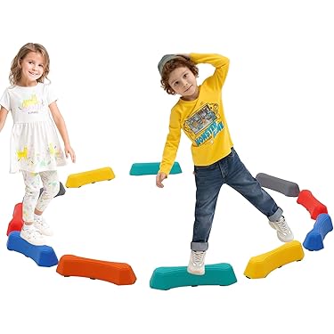 Kids Balance Stones, SucceBuy 10-Pack Balansstenen Voor Kinderen Voor Hindernisbanen Binnen En Buiten