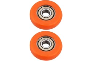 OTOTEC Lot de 2 roues de siège de rameur - Diamètre extérieur : 36 mm - Largeur : 10 mm - Diamètre intérieur : 8 mm - En nylon et acier inoxydable - Capacité de charge : 67 kg - Orange