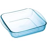 Tradineur Square Oven Dish, Made of Glass, Oven, Microwave, Freezer and Dishwasher Safe, 1 Litre, 5.5 x 19.5 x 17 cm