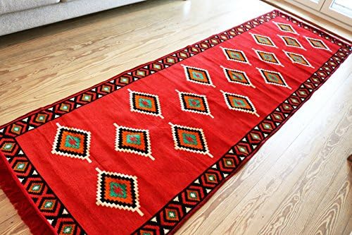 New, Red, 90cm x 300cm Kilim Oriental Rug, Carpet, Rug, Tapestry Damaskunst S 1-3-70