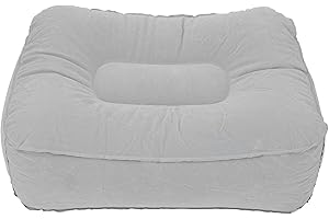 CRYFOKT Nadmuchiwana Poduszka Podnóżka, Przenośna do Stóp PVC Materiał Uciekający Regulowana Wysokość Szybko Pompująca Podpierająca Nogi do Samolotów Samochody