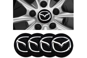 QFYANXUAN 4 Tappi Auto Coprimozzi Adesivo, per Mazda CX-3 CX-5 CX-60 MX-30 Mazda 2 Mazda 3 Mazda 6 56mm Coprimozzo Ruota Ruota Centrale Coprimozzo Copri Badge Accessori per Lo Styling Del Logo Dell'Auto