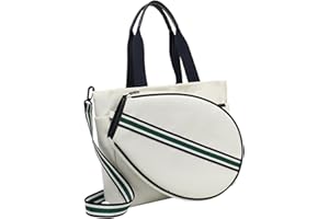 harayaa Tennis Racket Tote Bag Large Capacity Tennis Handbag 2 in 1 Canvas Badminton Racket Bag with Adjustable Strap Removable Pickleball Racket Bag for Women Men Sports