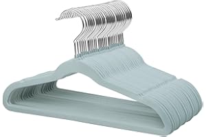 ‎MANGOTREE ManGotree 35cm Kinder Samt Kleiderbügel, Ultradünne Kinderkleiderbügel mit 360° Drehbarem Haken, rutschfeste Filzbügel für Jugendliche, Robust und Langlebig (32 Pack, Blau)