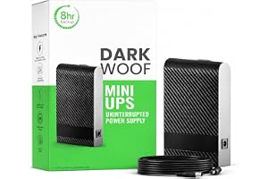 Dark Woof Router UPS 12V Mini WiFi UPS Power Backup Up to 8 Hours for All WiFi Routers Fiber & Broadband Modems | Plug & Play | Current Surge & Deep Discharge Protection | 6 Months Warranty