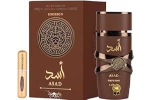 Perfume Asad Bourbon Eau de Parfum 100ml (ORIGINAL) Perfume Masculino con Notas de Vainilla Bourbon, Cacao y Vetiver+ REGALO Atomizador recargable 5ml DRIKANBEST