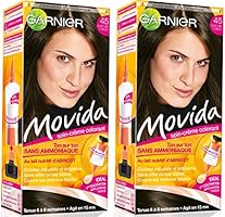 Garnier - Movida - Coloration temporaire sans ammoniaque Ch&acirc;tain - 45 Ch&acirc;tain Fonc&eacute; Lot de 2