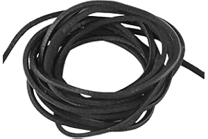 yumcute Genuine Leather Necklace Cord, 3mm×3m Black Leather Cord, Bracelet Making String, Cowhide String for Shoe Laces, Necklace, DIY Crafts and Jewellery Making