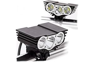 AMMZON Kit Lumière De Vélo,Lumiere Velo Rechargeable,Lampe De Vélo Avant LED Puissant 8000 Lumen avec Fonction De Batterie Externe, 4 Modes De Luminosité, Impermeable pour VTT Cycliste Camping