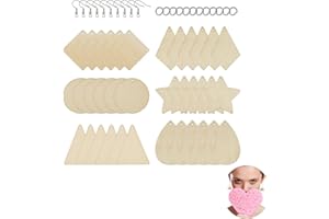 MFCGHXR 60 Pendientes de Madera DIN Terminar,Base de 6 Estilos para Pendientes de Madera,para Manualidades de Joyería para Hacer Pendientes de Madera
