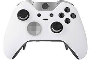 eXtremeRate Front Hülle Case für Xbox One Elite Controller, Custom Vorder Gehäuse & Thumbsticks Accent-Ring, DIY-Ersatz Abdeckung Set für Xbox One Elite Controller Model 1698(Schnee Weiß)