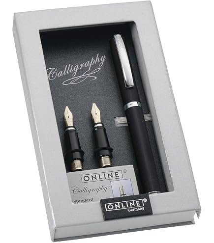 ONLINE Füllhalter World Pen – Aluminium, Iridium-Feder M, Schwarz, Mit Geschenkbox, Für Standardpatronen
