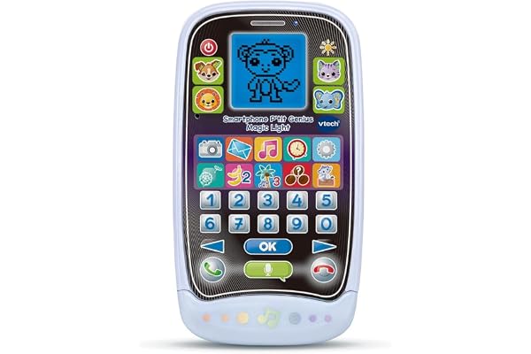 VTech - Smartphone P'tit Genius Magic Light, Téléphone Jouet avec Écran Rétroéclairé, 10 Activités et Jeux Éducatifs, Effets Lumineux, Cadeau Enfant de 2 Ans à 6 Ans - Contenu en Français