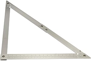 Faithfull FAIFS600 Aluminium Folding Builders Square 600mm (24in) With Carry Case, Silver