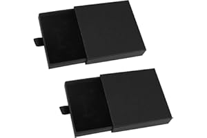 BEHAHAI 2pcs Jewelry Gift Boxes Bracelet Boxes Gift Cardboard Jewelry Box Square Jewellery Gift Box Black Kraft Jewellery Boxes Necklace Ring Pendant Storage Box for Valentine's Day Birthday Christmas
