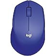 Logitech M331 Silent Plus Wireless Mouse, 2.4GHz with USB Nano Receiver, 1000 DPI Optical Tracking, 3 Buttons, 24 Month Life Battery, PC/Mac/Laptop - Blue