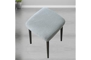 CILUA Stretch Stool Slipcover Modern Dressing Table Jacquard Stool Chair Protecto Cover Bedroom Square 1/2/4pcs Stool Cover Dust Proof Durable Simple Soft Chair Covers Bedroom (Color : A, Size : 1PCS)