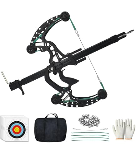 Set Arco Compound EK-Archery Chameleon Per Ragazzi - Regolabile 4,5-6,8 Kg, Destro E Mancino (Blu, Taglia M)