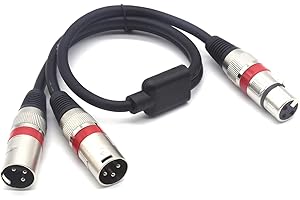 SiYear Cavo Patch a Y Bilanciato per Microfono, da XLR Femmina a Doppio XLR Maschio, Adattatore Audio Splitter a 3 Pin, 50 cm
