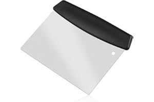 OULIGAY Stainless Steel Bench Scraper Metal Griddle Scraper Chopper Dough Cutter for Bread Pizza Dough Silver Food Scrapers Multipurpose Kitchen Utensil for Flat Top Griddle Outdoor Bbq Chopping Cleaning