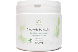Benessence - Citrate de potassium soluble en poudre - 1000 g - 500 Jours d'Intégration