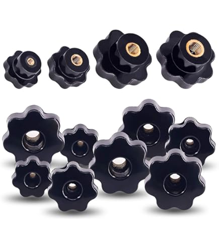 Manopole Bloccaggio M10 - Set 5 Pezzi In Ferro/ottone, Colore Nero - Foto 9