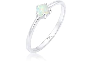 Elli damski pierścionek z prawdziwej biżuterii, syntetyczny opal Geo, srebro wysokiej próby 925