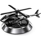 Solar Helicopter Car Perfume Diffuser with Wooden Insert and Aluminum Base (Helicopter Design Air Freshener)
