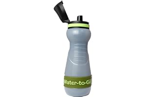 WATER TO GO Filter Bottle with Replaceable 3 Stage Filter which removes 99.99% of Bacteria & Contaminents and Improves Taste - Hiking, Camping & Travelling - BPA Free, 55cl (Kelp)
