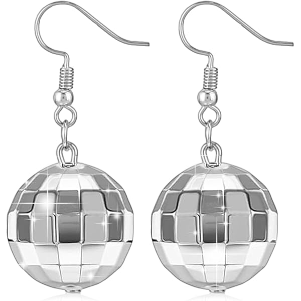Beipegin LED Disco Ball Oorbellen, Ketting & Armband Set, Verlicht Disco Fancy Dress Accessoires voor 70s 80s Feestgunsten Dans Halloween Kerstmis