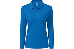 AjezMax Damen Poloshirt Baumwolle Golf Wintershirt Langarm Oberteile Sports Training Polo mit Kragen