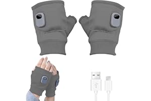 KEAGAN Guanti riscaldati senza dita ricaricabili, 3 posizioni, regolabili, USB, riscaldati, guanti riscaldati rapidi, scaldamani per uomini e donne, calore invernale per sport all'aria aperta