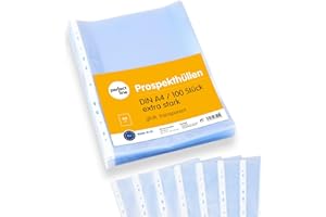 ‎PERFECT LINE perfect line 100 Koszulki na Dokumenty DIN-A4, Przezroczyste Koszulki Foliowe, Foliowe Koszulki A4 Groszkowane, Koszulki do Segregatora, Transparentne, bezkwasowe, chroniące dokumenty