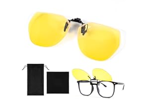 Leikedun Lunettes de Conduite Nocturne Polarisées - Clip Anti-Éblouissement avec Verres Jaunes HD, Ultra Léger pour Homme et Femme Conduite Outdoor Sports