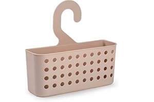 Plastific Hanging Shower Basket Bathroom Caddy Basket Organizer Kitchen or Bathroom Storage Shower Caddy Plastic Wall Toiletry Washroom Shower Organizer (Taupe, 26 X 8 X 24 Cm)