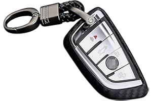 M.JVisun Morbido Silicone TPU Chiave Auto Protettiva Custodie Cover per BMW 2 Serie 3 5 6 7 Serie M5 X1 X2 X3 X5 X5M X6 X6M Intelligente Chiave - Nero - Intrecciato Portachiavi