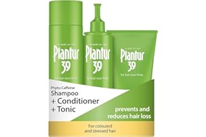 Plantur 39 Caffeine Shampoo Conditioner and Tonic Prevents and Reduces Hair Loss | Coloured and Stressed Hair | Unique Formula Supports Hair Growth | 250ml Shampoo | 150ml Conditioner | 200ml Tonic