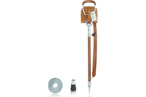 Simply Unearthed Premium Leather Tan XL Seat Shooting Stick for Men and Woman - Adjustable Height Walking Stick Suitable for Town and Country Use
