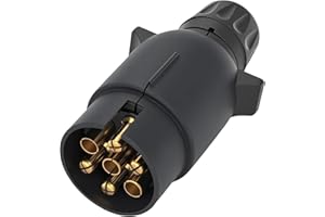 ‎CXTM CXTM 7 Polig Anhänger Stecker Set,mit Montagezubehör,12V Wasserdicht 7-pol Anhänger Stecker und Steckdose Nach ISO 1724,für Anhänger Wohnwagen RV,AHK Adapter (Stecker)