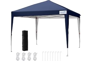 Quictent Pop Up Gazebo 3 x 3m with Bag, Folding Gazebo Waterproof Event Shelter, 50+UV Protection Canopy Garden Tent for Parties, Camping, Festivals and Flea Markets - Navy Blue